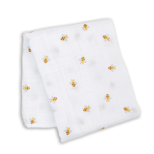 Cotton Muslin Swaddle - Bees