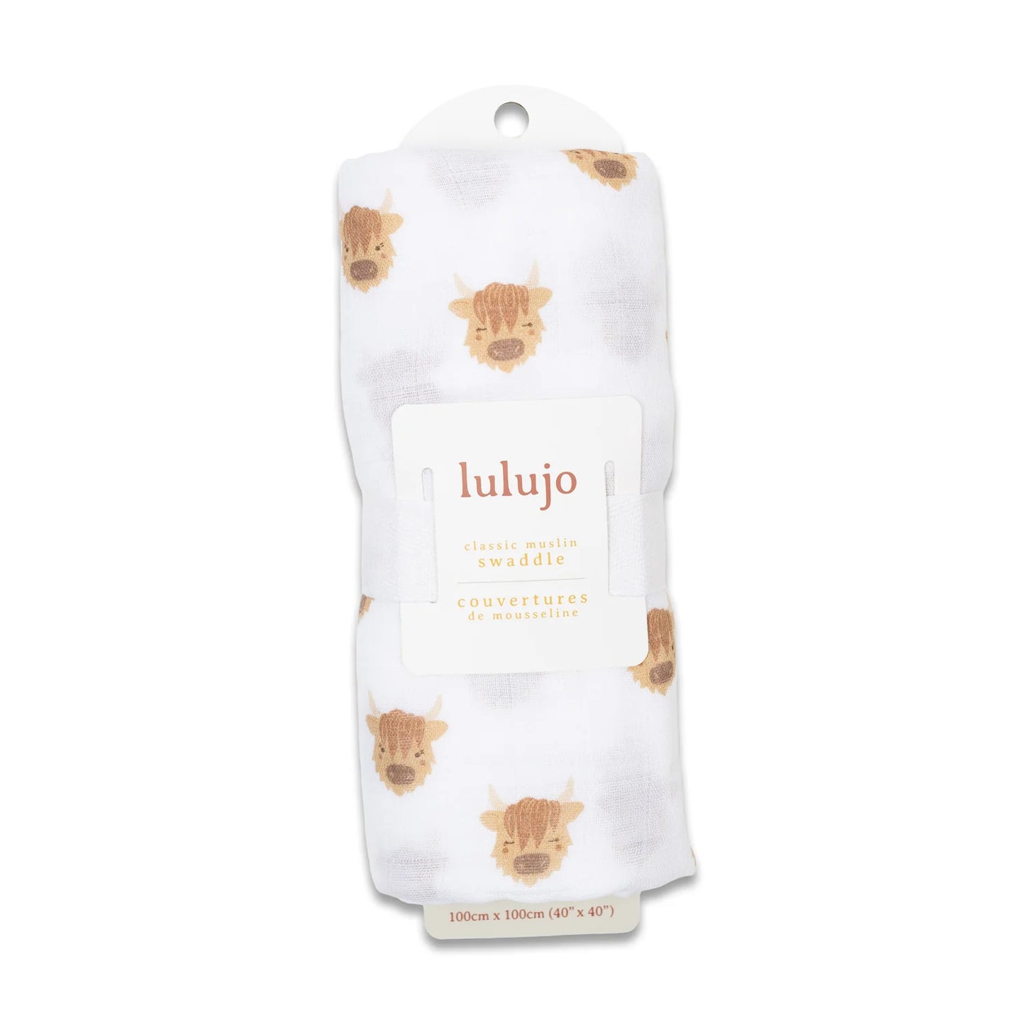 Cotton Muslin Swaddle - Highland Cow