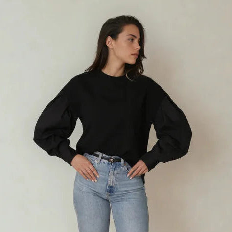 Lacelle Long Sleeve Blouse - Black