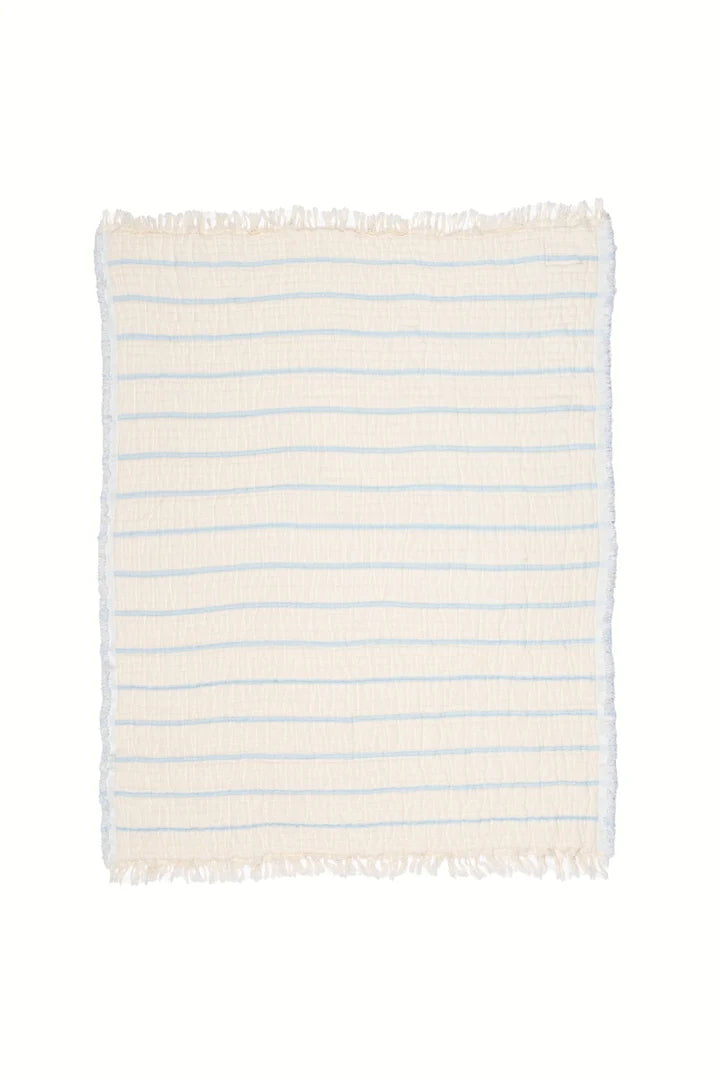 The Lotus Quilted Baby Blanket - Blue