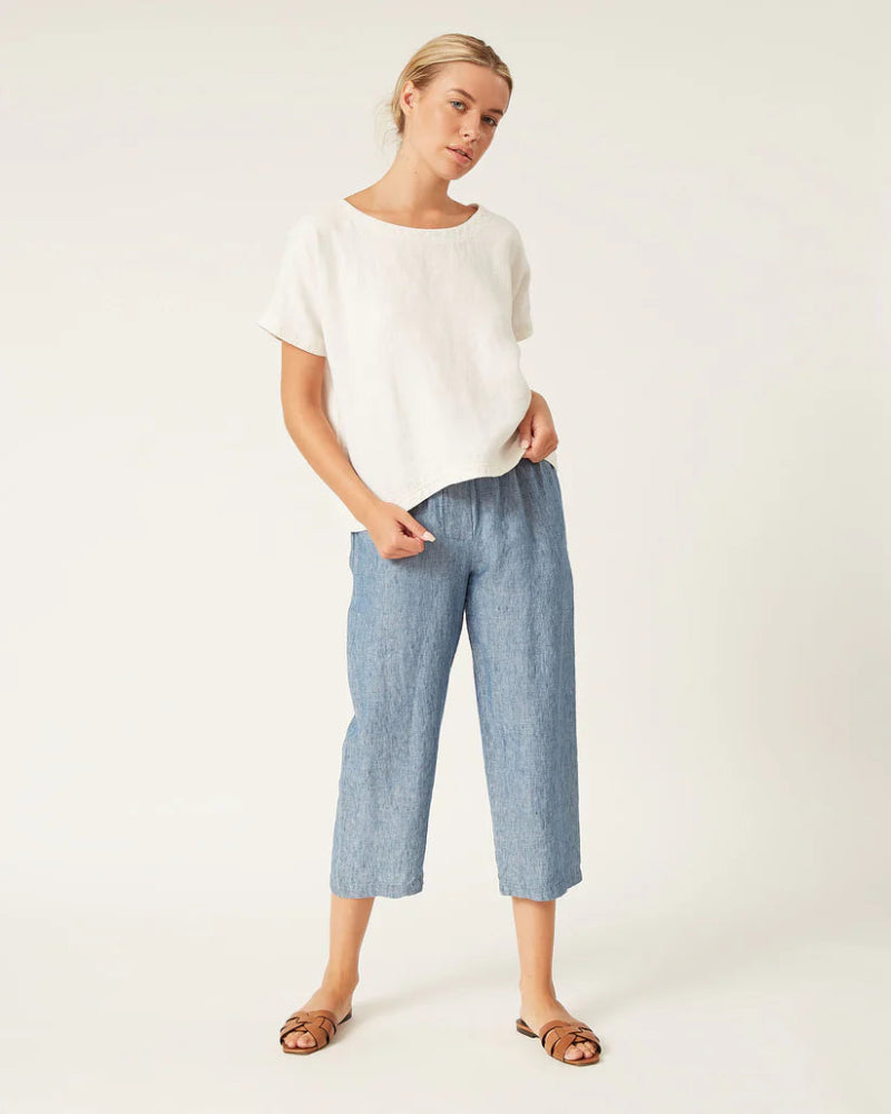 Joanna Tank - Linen Canvas/White