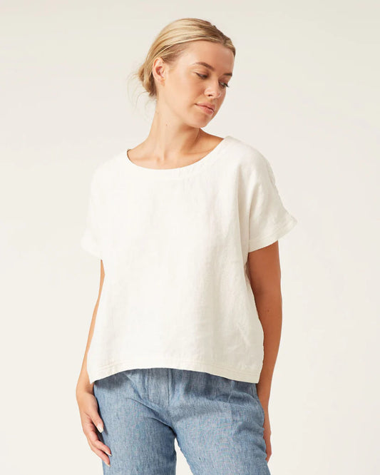 Joanna Tank - Linen Canvas/White
