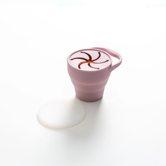 Lidded Silicone Snack Cup - Pale Mauve