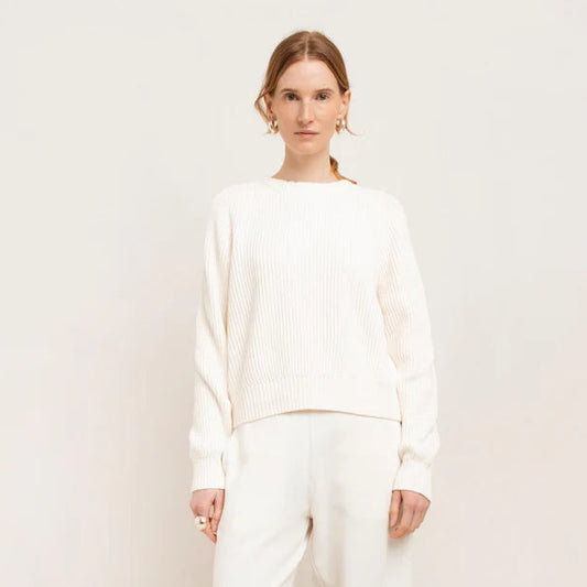 Avery Crew Neck Sweater - Gardenia
