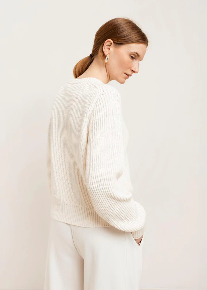 Avery Crew Neck Sweater - Gardenia