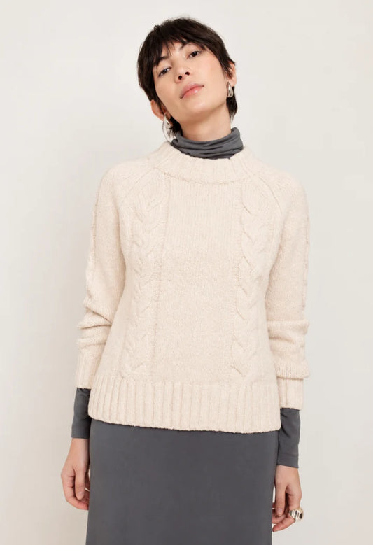 Hana Cable Knit Sweater - Cream