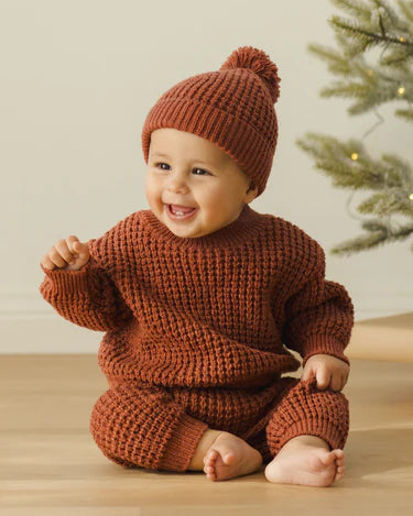Chunky Knit Pant - Cranberry