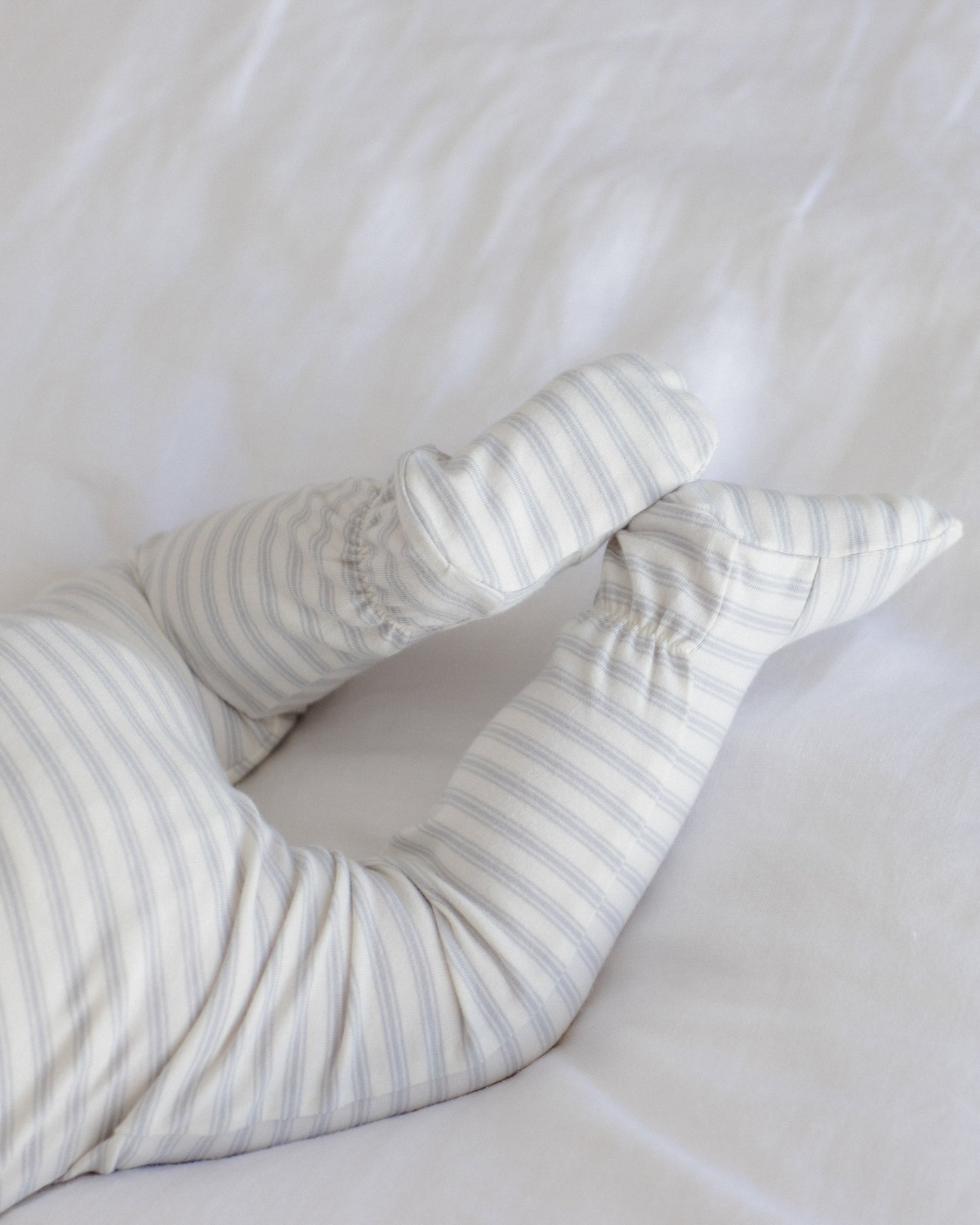 Organic Zip Footie Sleeper - Cloud Stripe