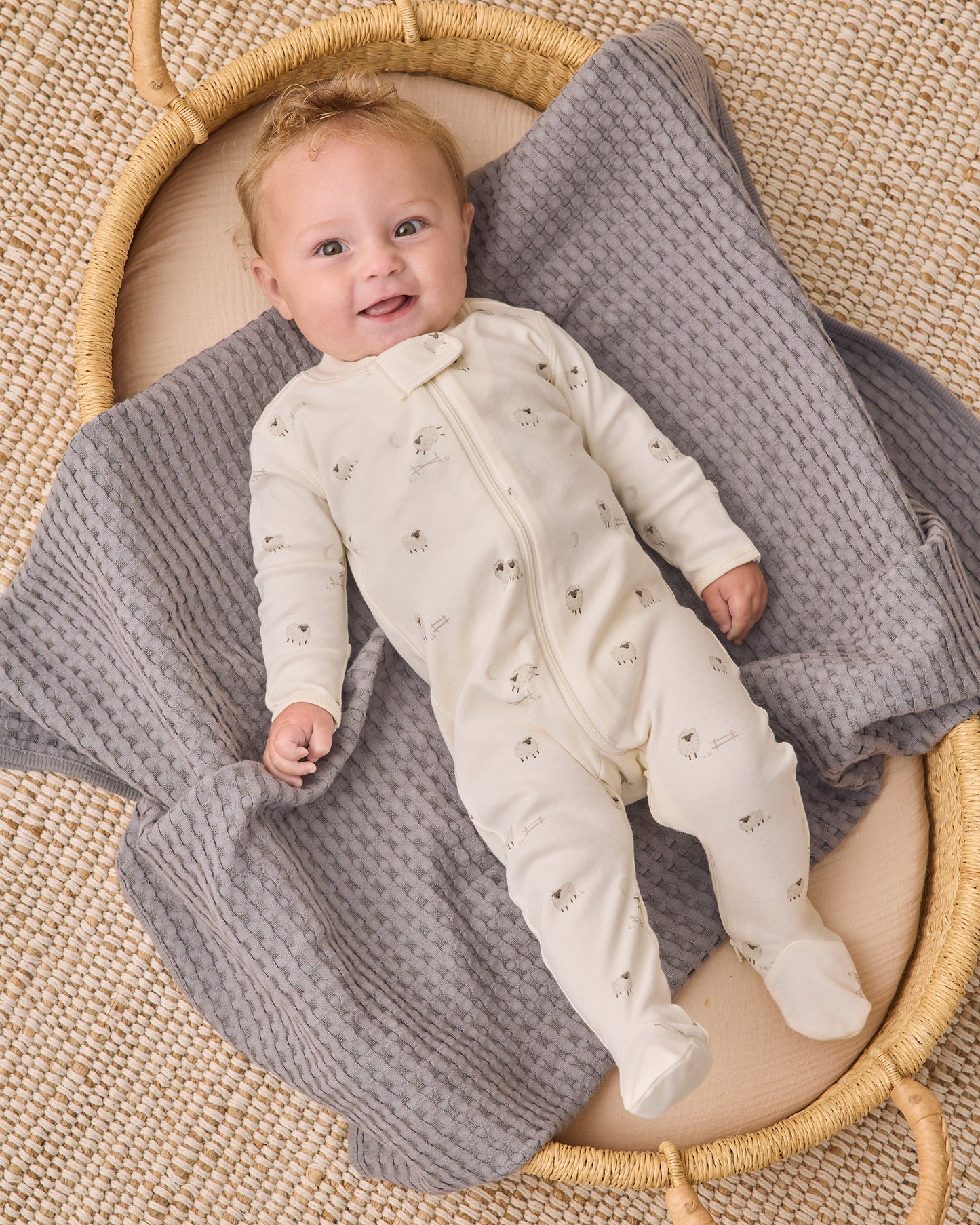 Organic Zip Footie Sleeper - Sheep