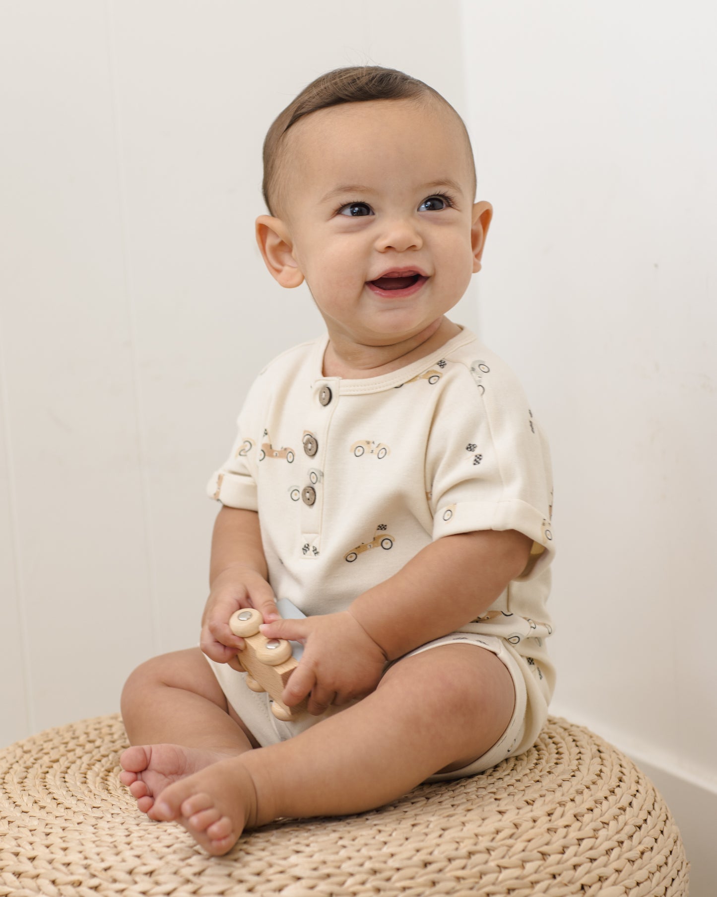 Short Sleeve Romper - Race Car