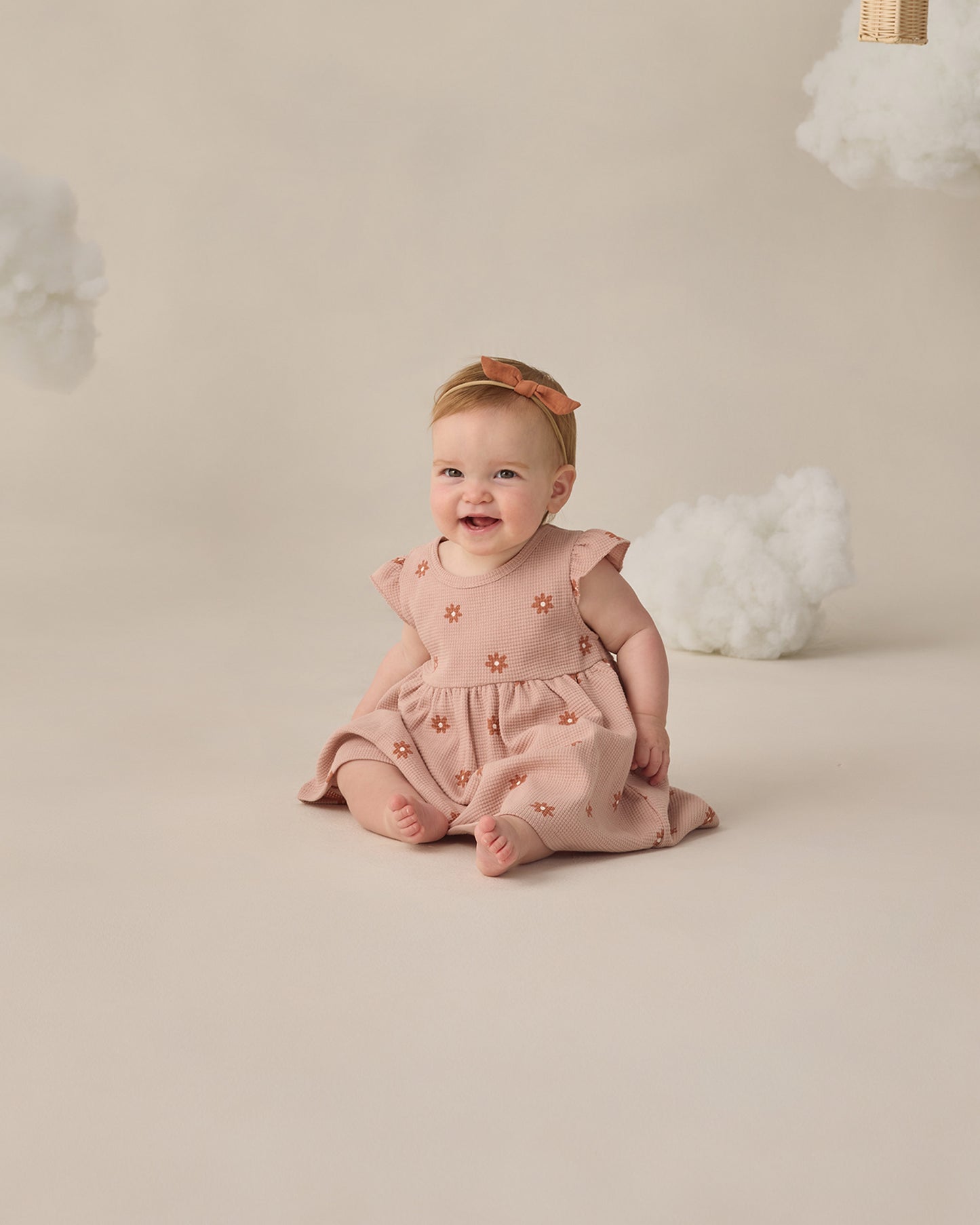 Flutter Sleeve Dress - Pink Daisy