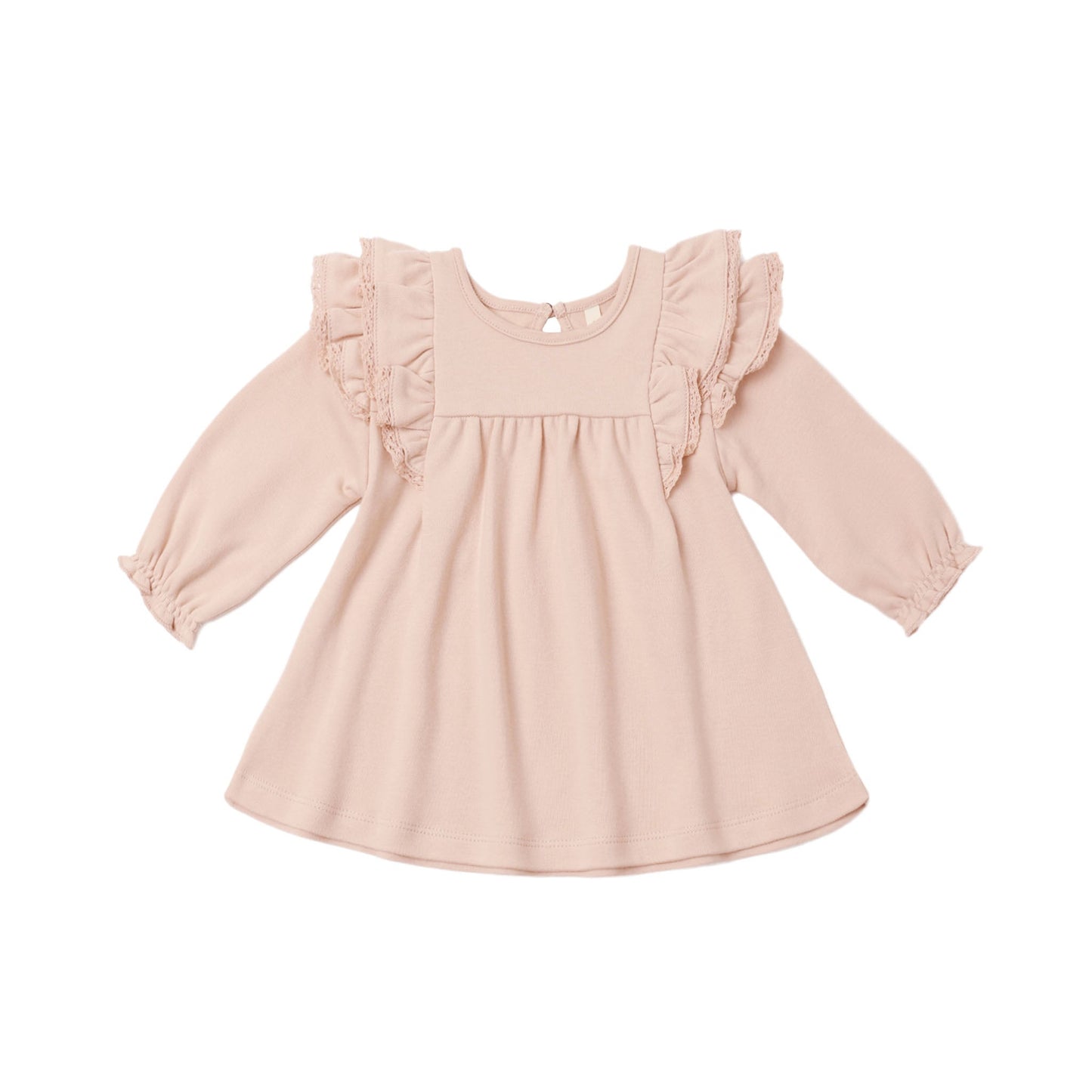 Long Sleeve Flutter Dress - Dusty Rose