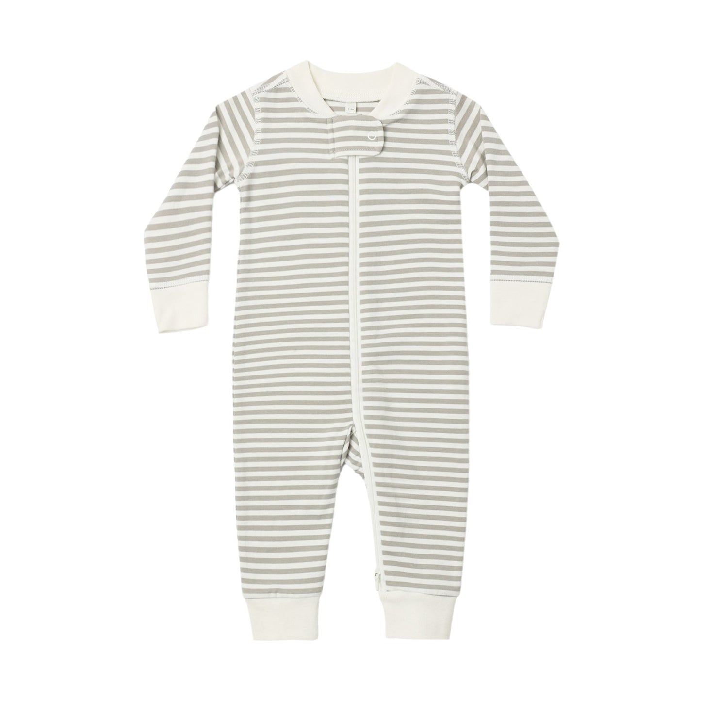 Organic Zip Long Sleeve Sleeper - Laurel Stripe