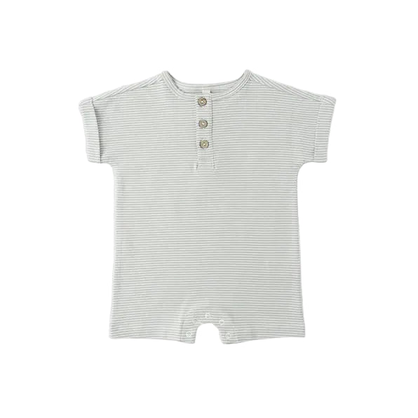 Short Sleeve One-piece - Sage Stripe