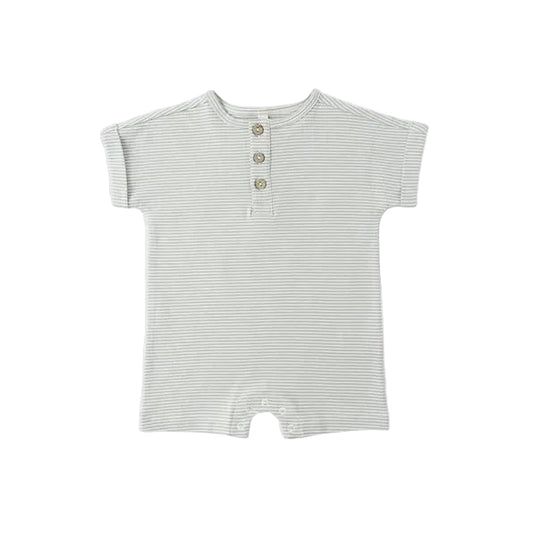 Short Sleeve One-piece - Sage Stripe