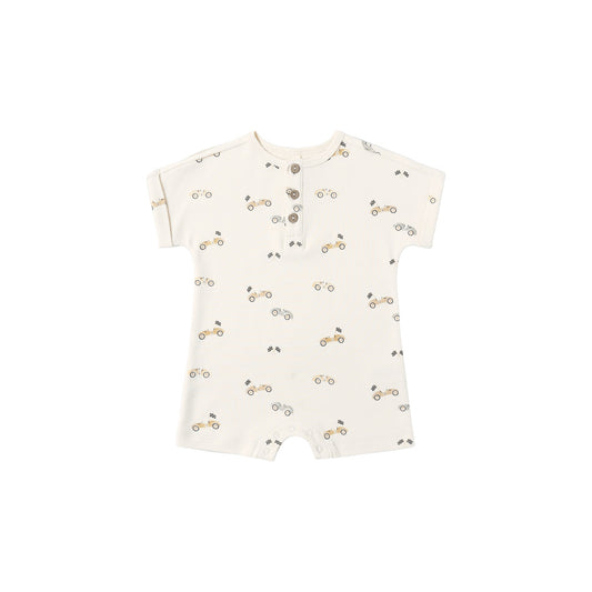 Short Sleeve Romper - Race Car
