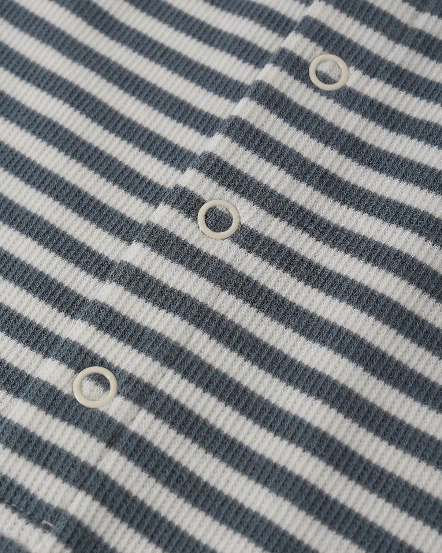 Ribbed Henley Romper - Ocean Stripe