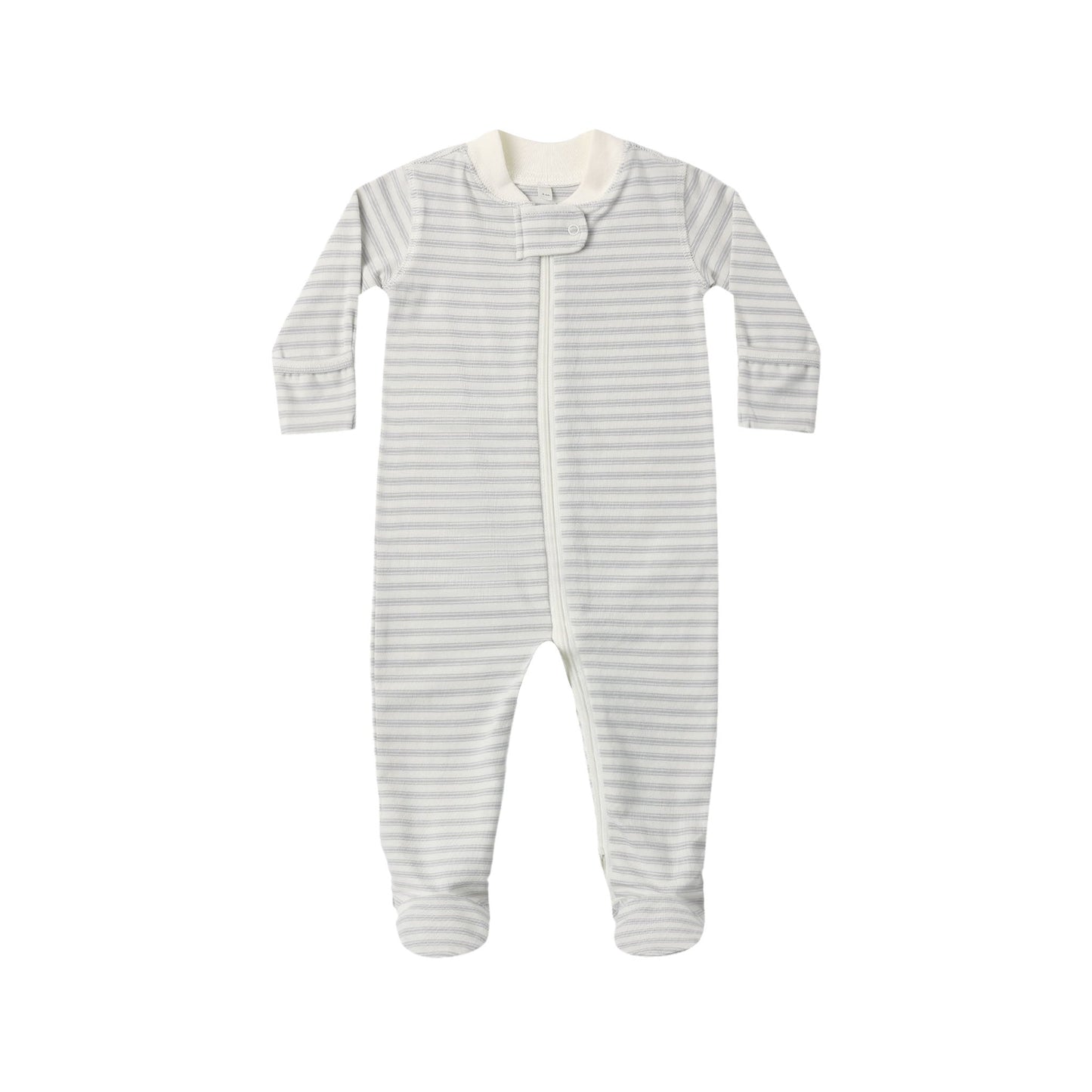 Organic Zip Footie Sleeper - Cloud Stripe