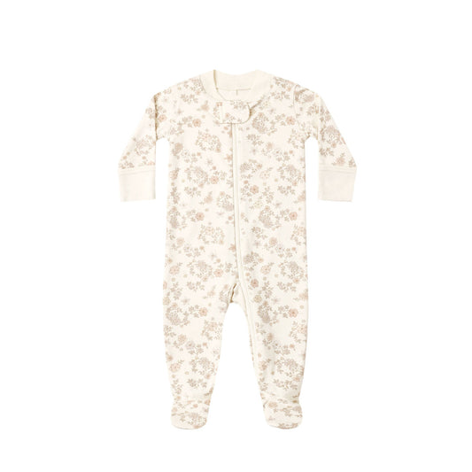 Organic Zip Footie Sleeper - Floral Vine