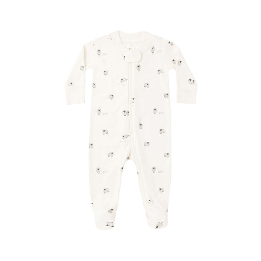 Organic Zip Footie Sleeper - Sheep