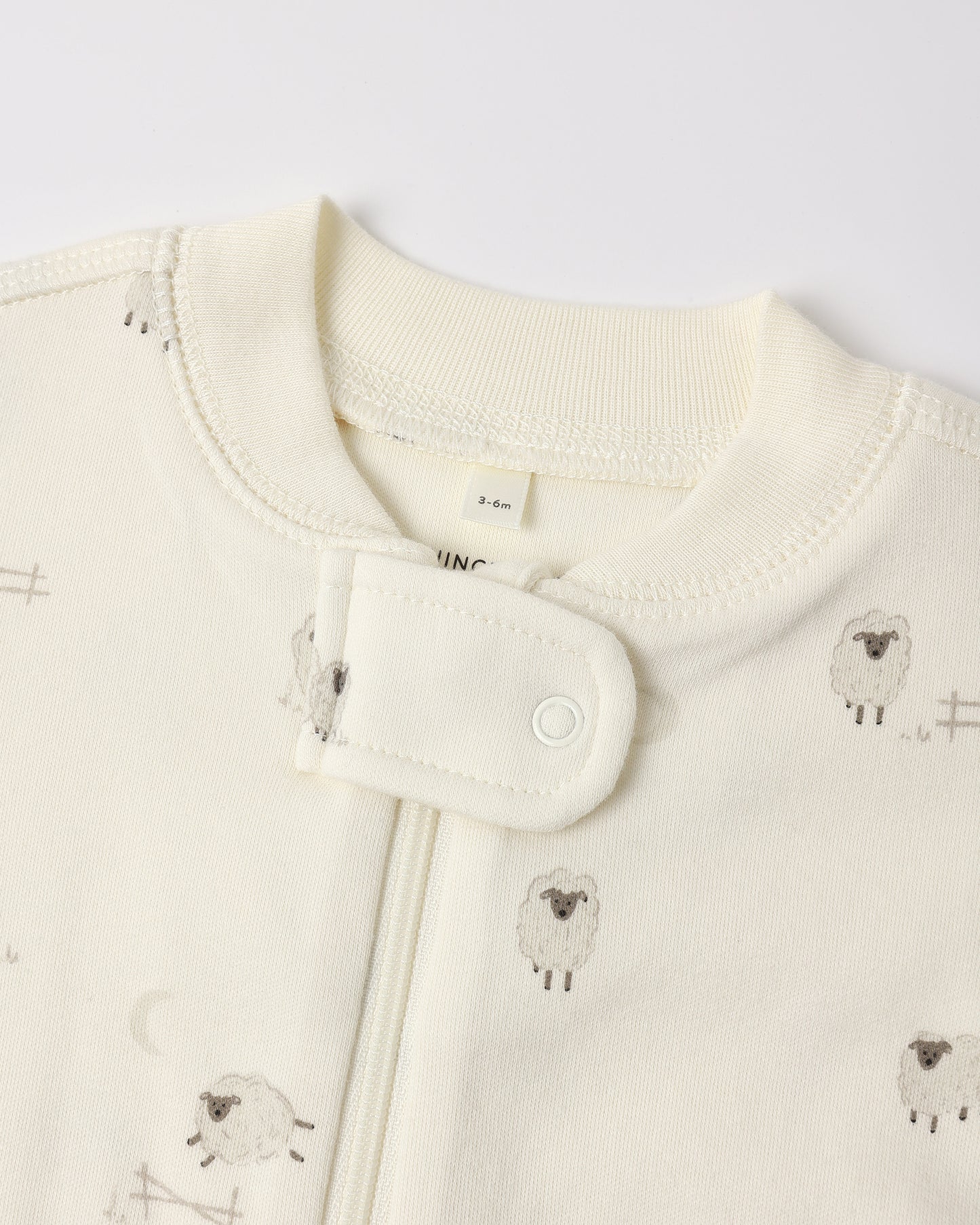 Organic Zip Footie Sleeper - Sheep