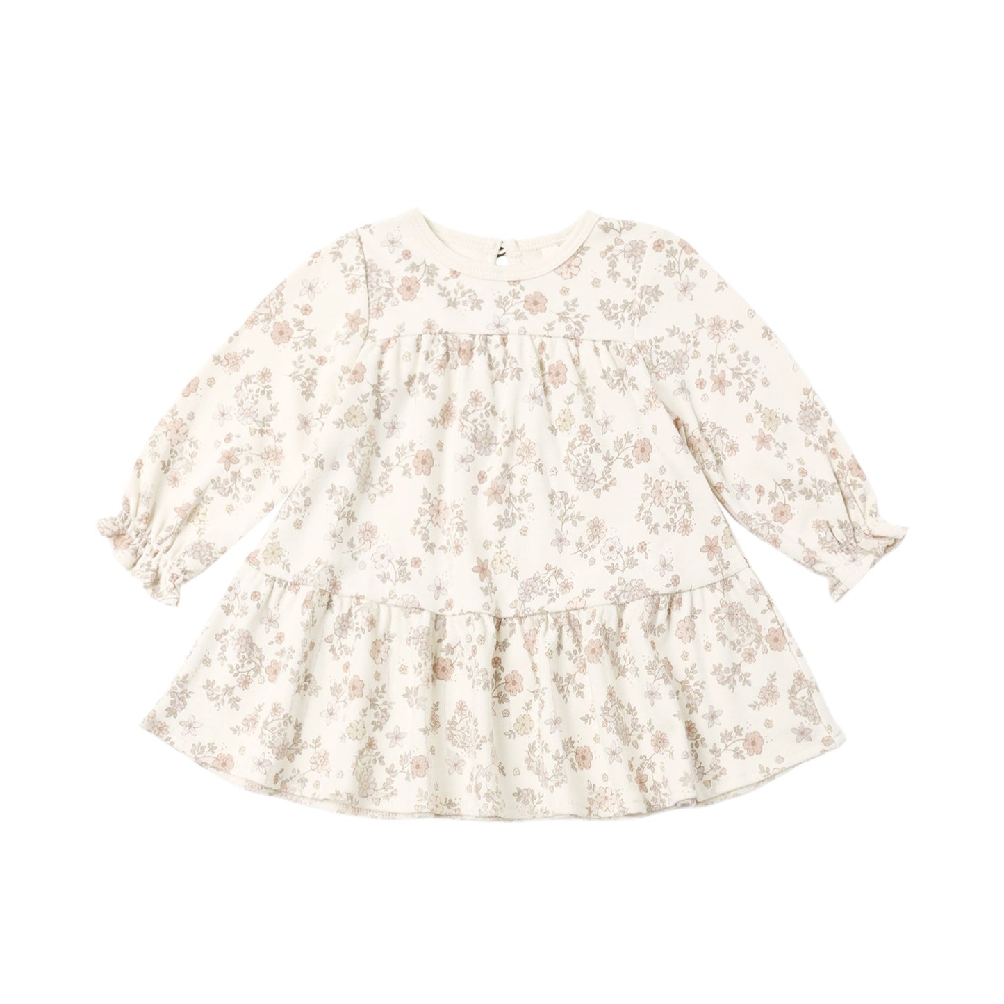 Tiered Jersey Dress - Floral Vine
