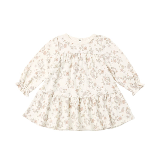 Tiered Jersey Dress - Floral Vine