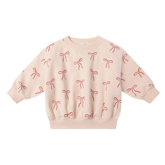 Relaxed Fleece Sweatshirt - Red Bows