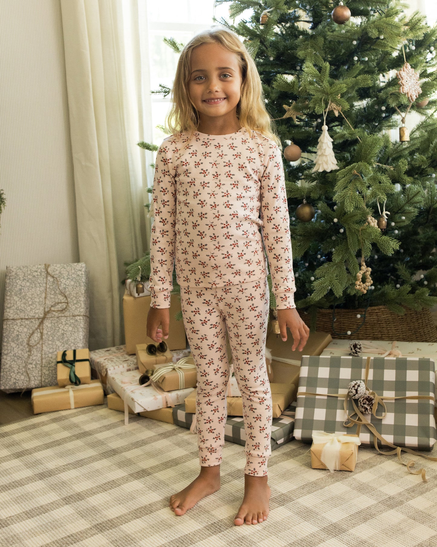 Long Sleeve Pajama Set - Holly Berry