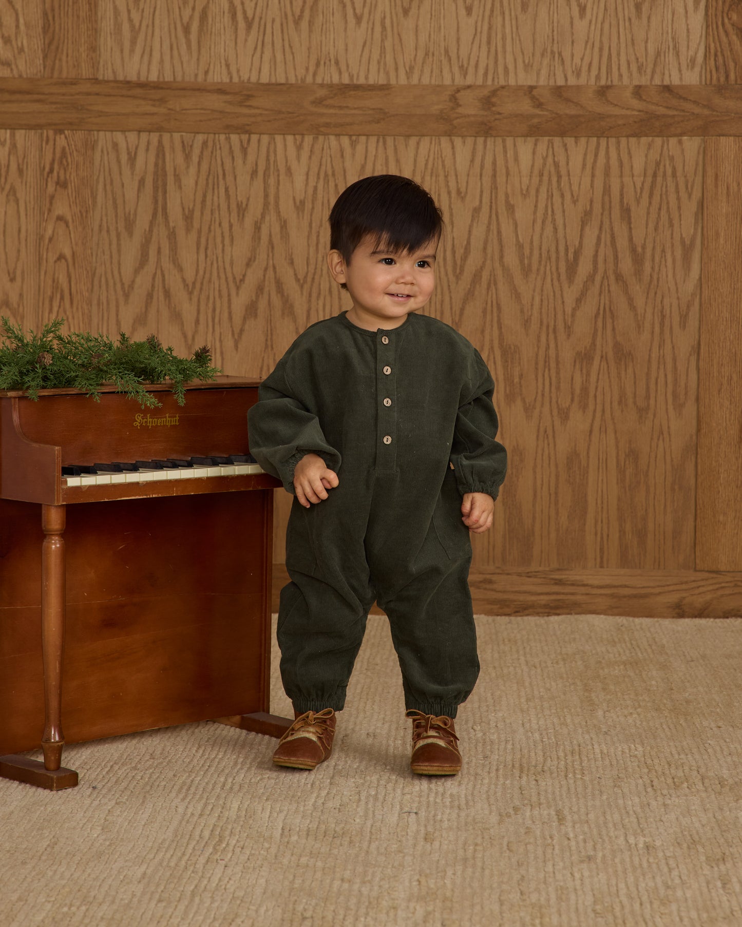 Relaxed Woven Jumpsuit - Evergreen