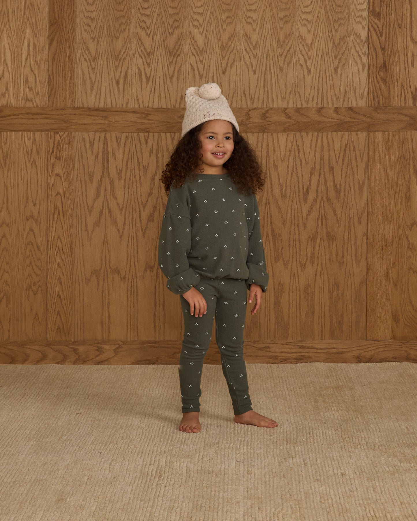 Spongey Knit Set - Evergreen Ditsy