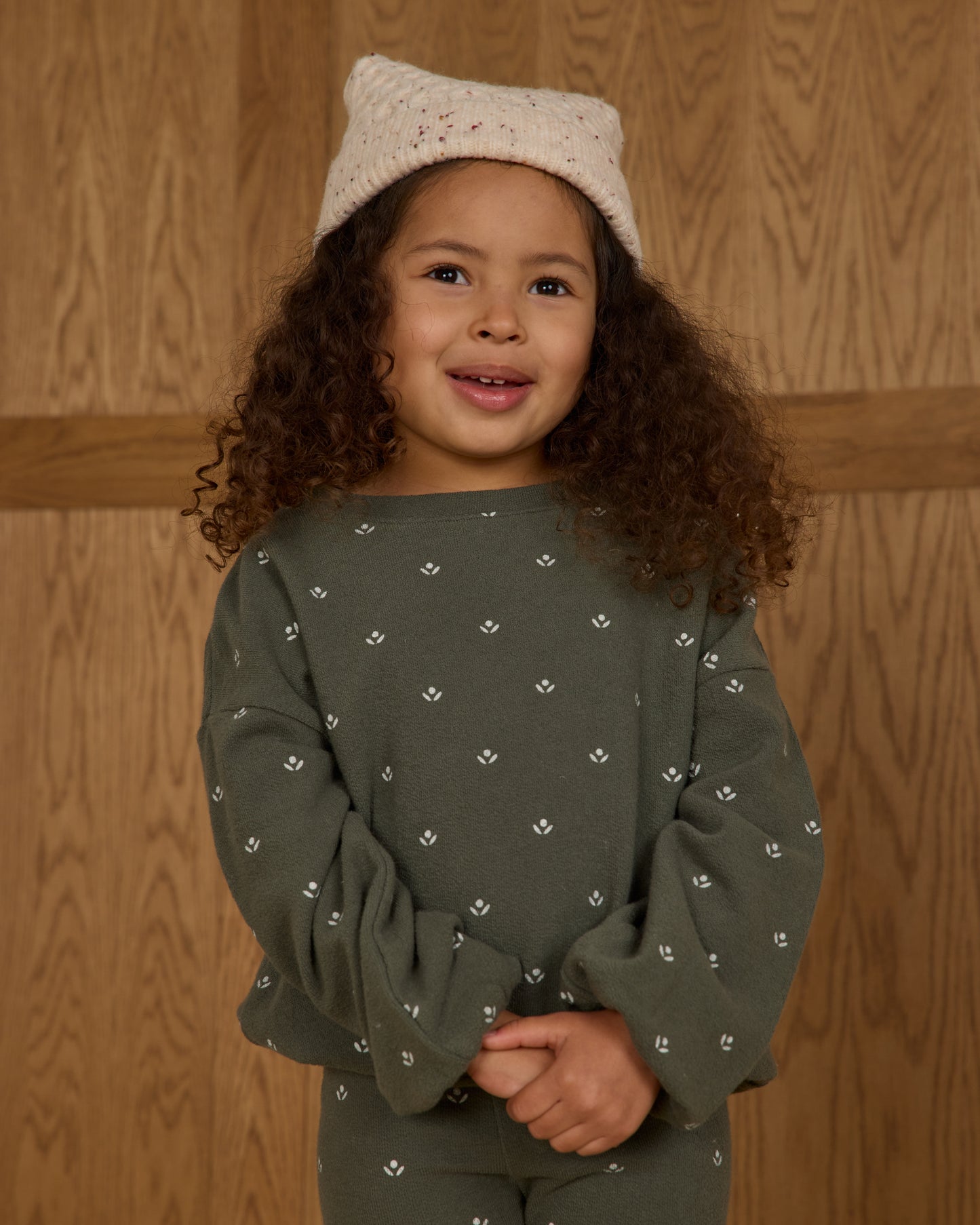Spongey Knit Set - Evergreen Ditsy
