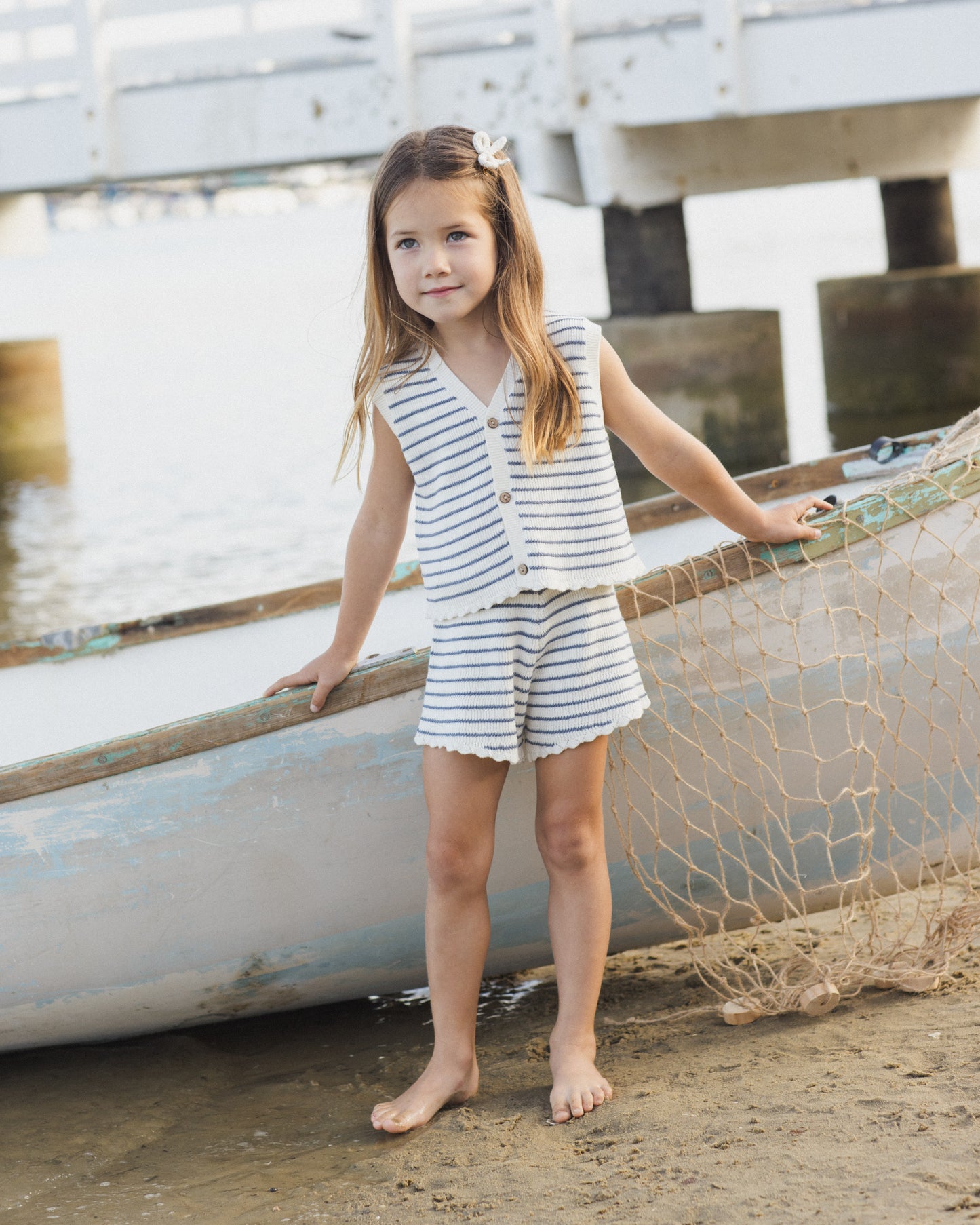 Knit Vest Set - Marine Stripe