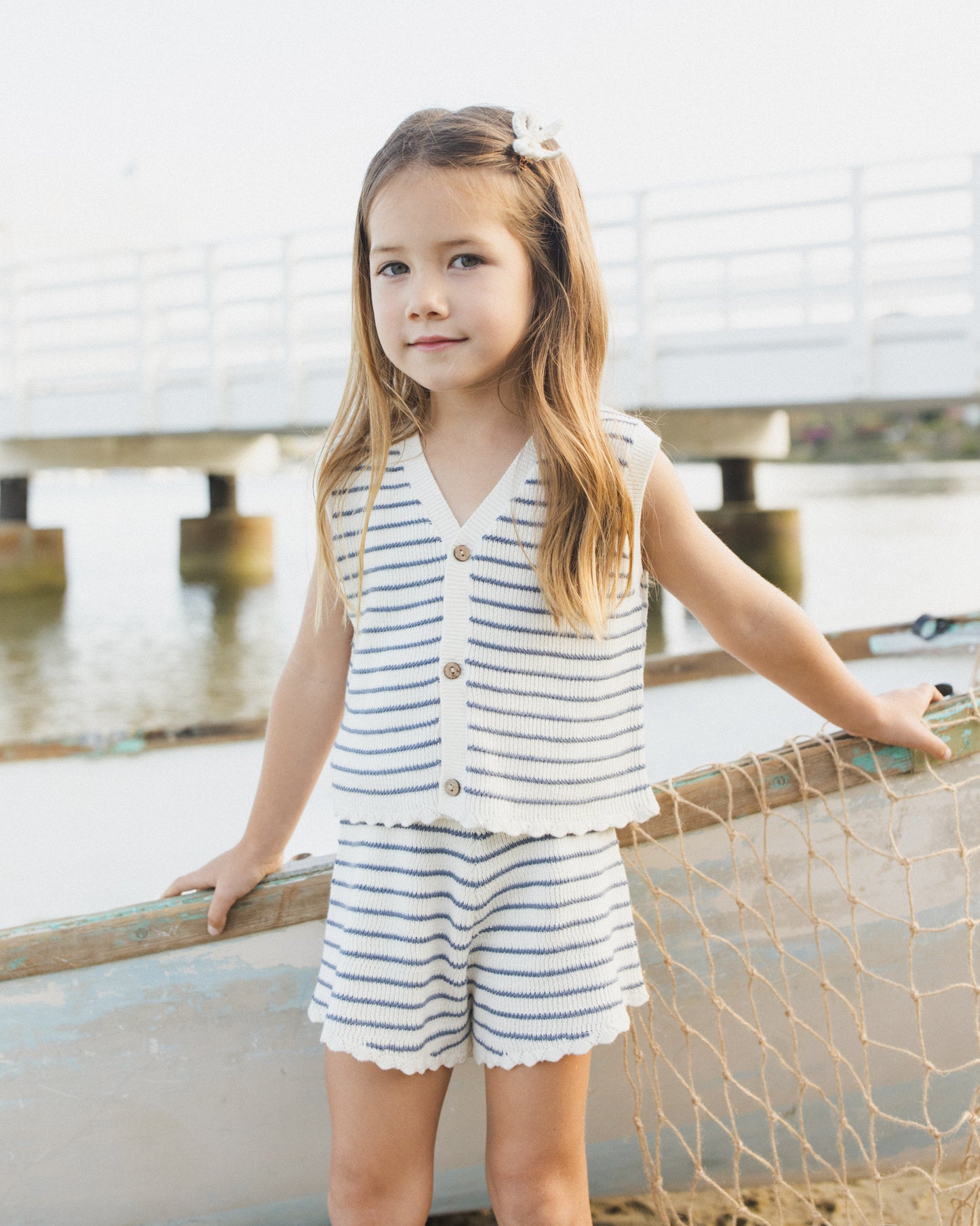 Knit Vest Set - Marine Stripe