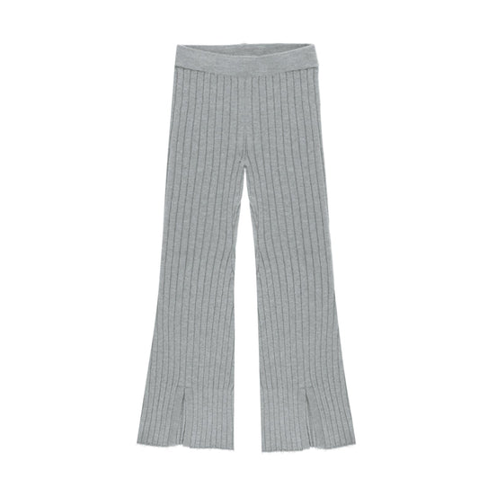 Flare Knit Pant - Dusty Blue