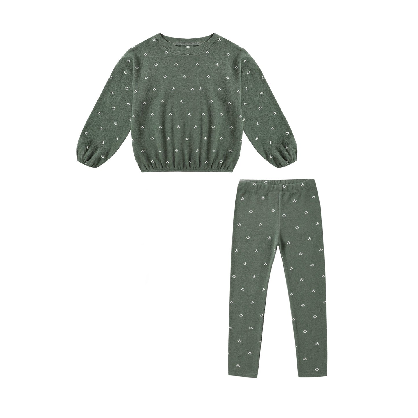 Spongey Knit Set - Evergreen Ditsy