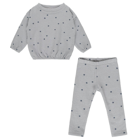 Spongey Knit Set - Blue Stars