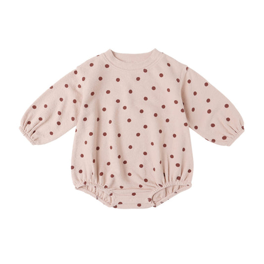 Spongey Knit Romper - Polka Dot