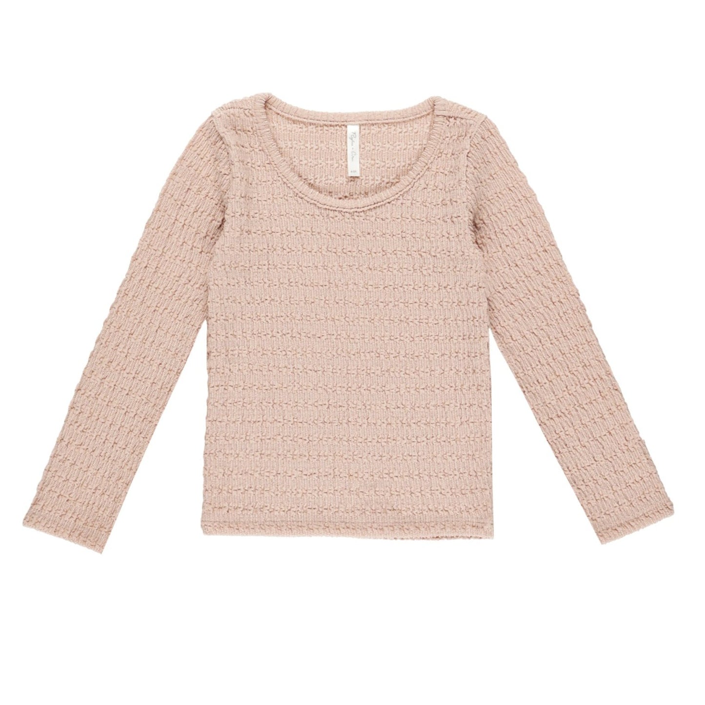 Textured Long Sleeve Top - Rose