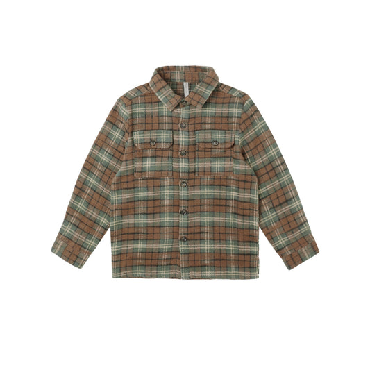 Pocketed Flannel Shirt - Holiday Plaid