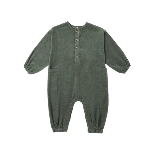 Relaxed Woven Jumpsuit - Evergreen