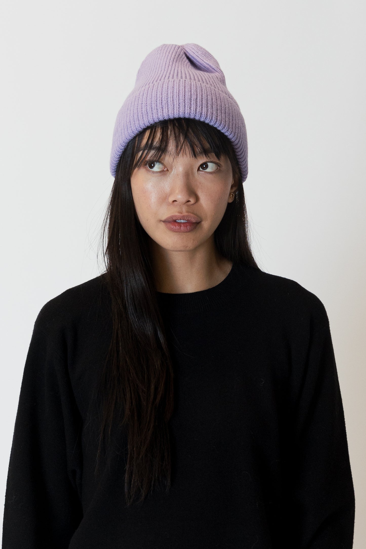 Ribbed Knit Hat - Lilac