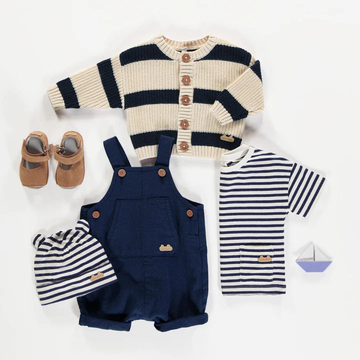 Cotton Baby T-shirt - Navy Stripes