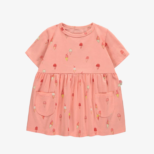Organic Cotton Baby Dress - Pink Ice Cream