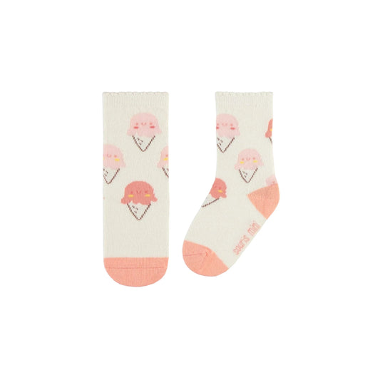 Stretchy Cotton Socks - Pink Ice Cream