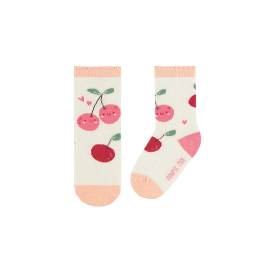 Stretchy Cotton Socks - Cherries