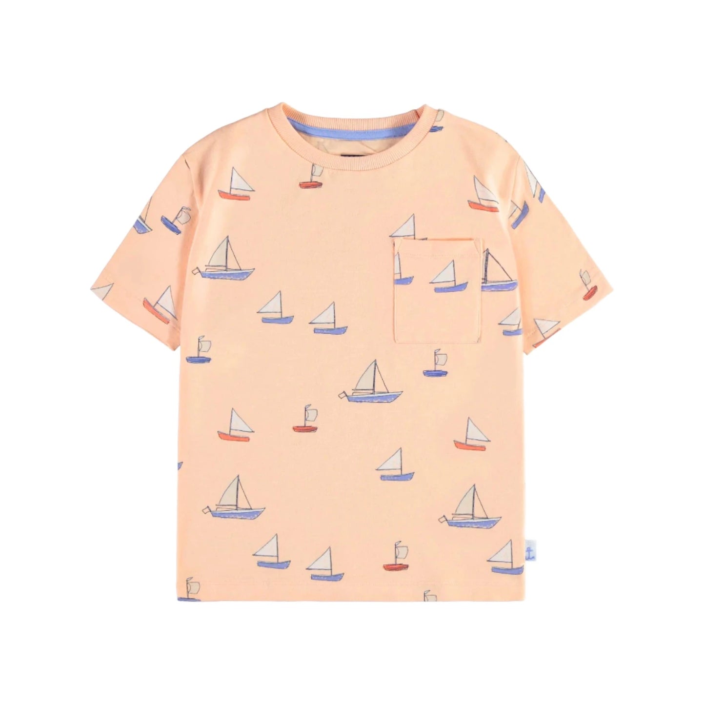 Cotton T-shirt - Sailboats (Orange)