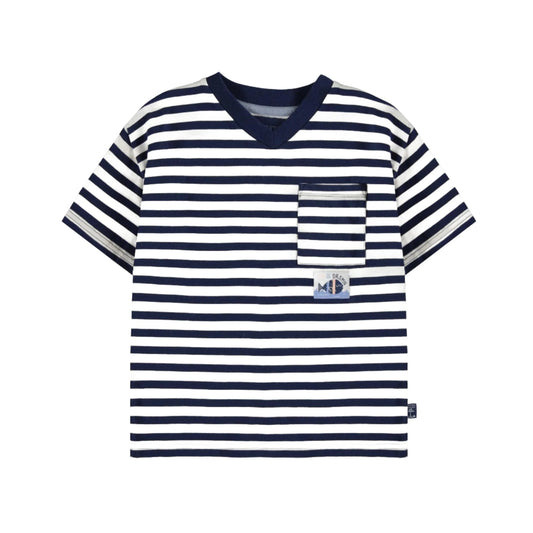 Cotton T-shirt - Navy Stripe