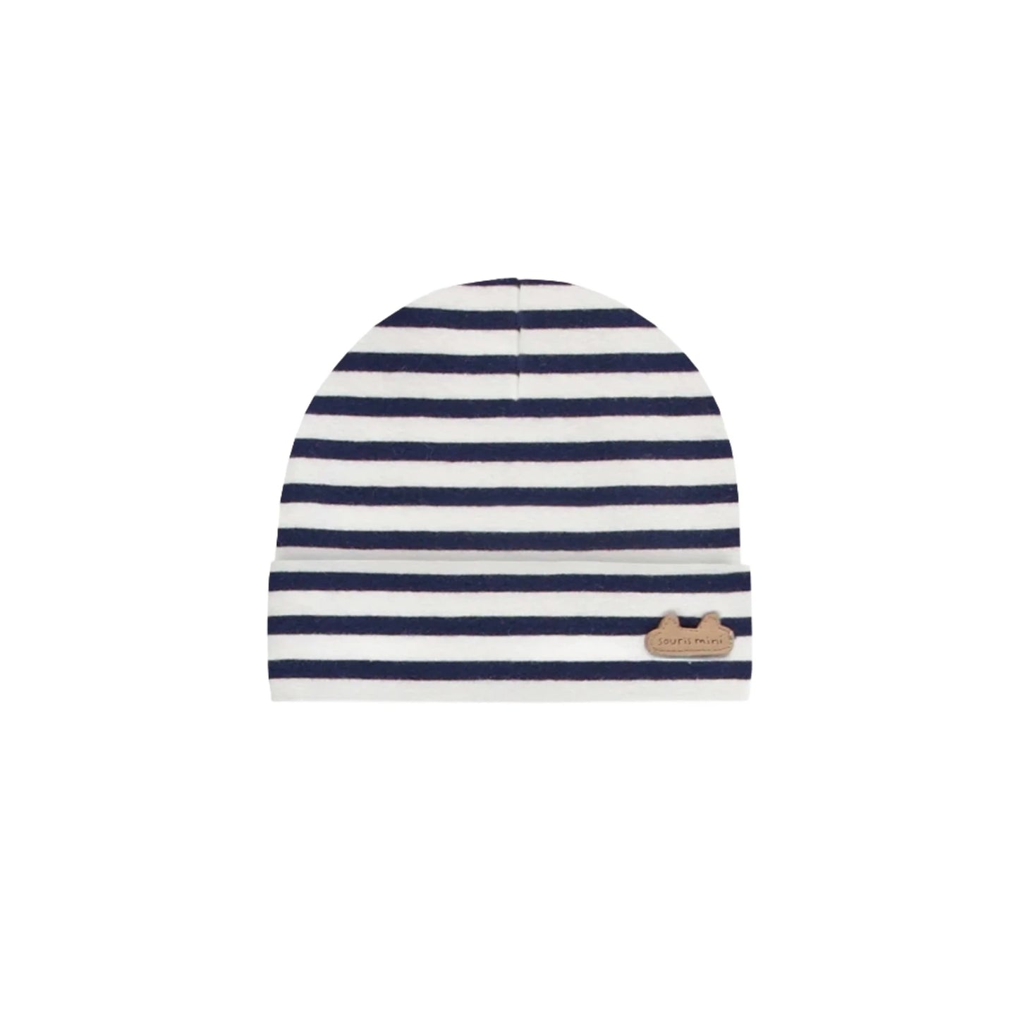 Organic Cotton Baby Hat - Navy Stripe