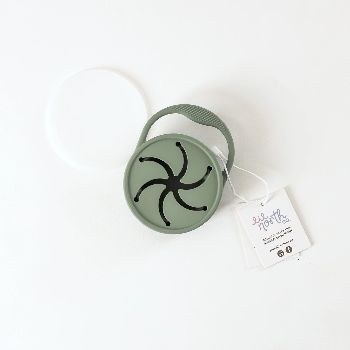Lidded Silicone Snack Cup - Sage